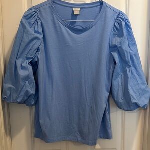 Chico’s Light Blue Puff Sleeve Women's Top